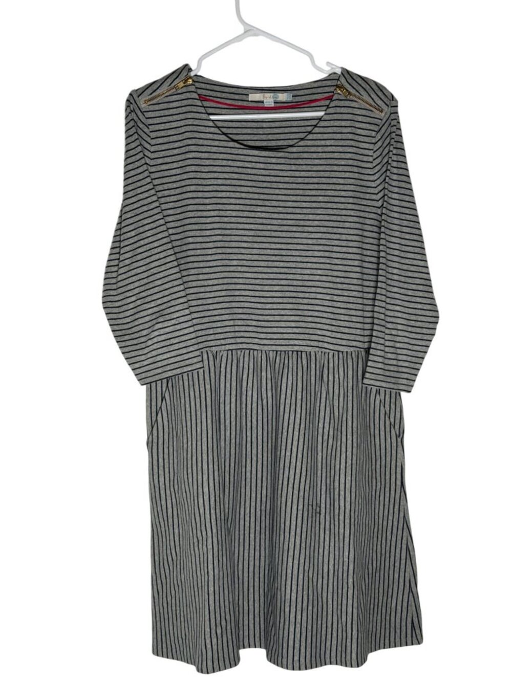 Boden Janie Striped Day Dress Gray Size Us 16R